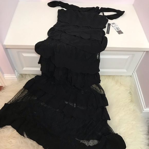 AQUA WOMENS MESH SPECIAL OCCASION EVENING DRESS - Picture 2 of 6